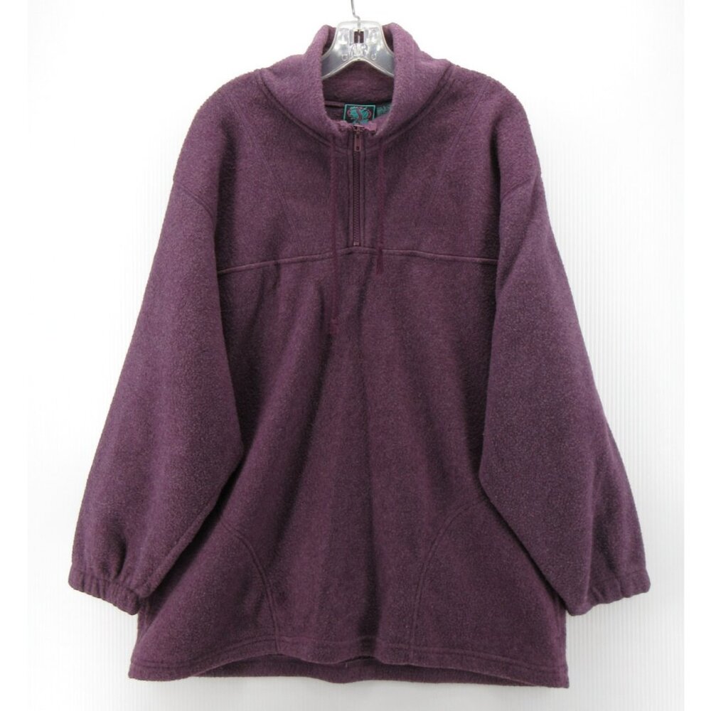 VINTAGE Santana Sweatshirt Large Fleece 1/4 Zip 90s Drawstring *